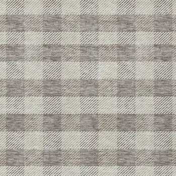 10' X 14' Taupe And Gray Plaid Washable Indoor Outdoor Area Rug