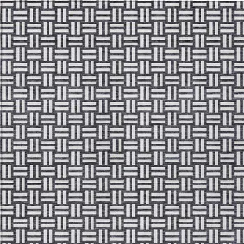 5' X 8' Black And Ivory Geometric Washable Indoor Outdoor Area Rug