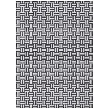 5' X 8' Black And Ivory Geometric Washable Indoor Outdoor Area Rug