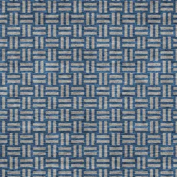 5' X 8' Blue And Gray Geometric Washable Indoor Outdoor Area Rug