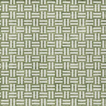 8' X 10' Green And Ivory Geometric Washable Indoor Outdoor Area Rug