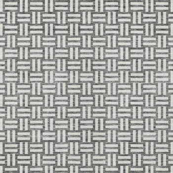 5' X 8' Gray And Ivory Geometric Washable Indoor Outdoor Area Rug
