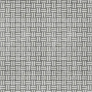 8' X 10' Gray And Ivory Geometric Washable Indoor Outdoor Area Rug