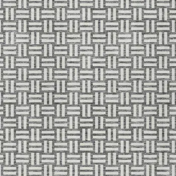 8' X 10' Gray And Ivory Geometric Washable Indoor Outdoor Area Rug