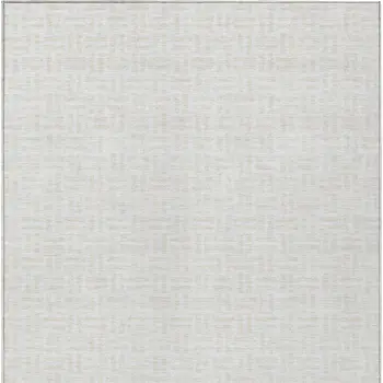 8' X 10' Ivory And Beige Geometric Washable Indoor Outdoor Area Rug