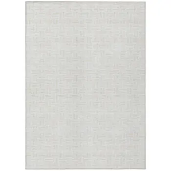 10' X 14' Ivory And Beige Geometric Washable Indoor Outdoor Area Rug