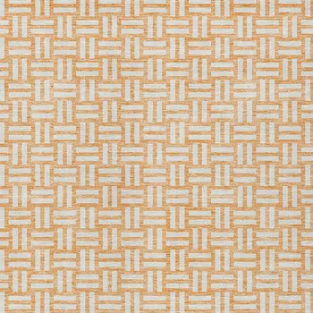 3' X 5' Peach And Gray Geometric Washable Indoor Outdoor Area Rug