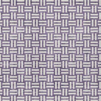 5' X 8' Purple And Ivory Geometric Washable Indoor Outdoor Area Rug