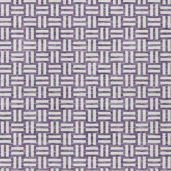 8' X 10' Purple And Ivory Geometric Washable Indoor Outdoor Area Rug