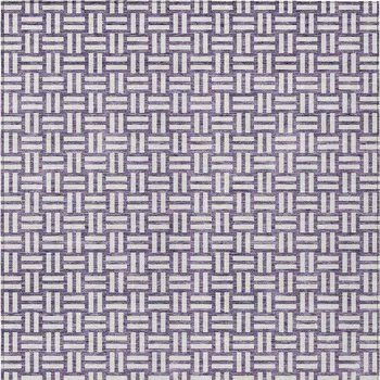 10' X 14' Purple And Ivory Geometric Washable Indoor Outdoor Area Rug