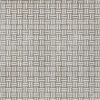 9' X 12' Taupe And Gray Geometric Washable Indoor Outdoor Area Rug