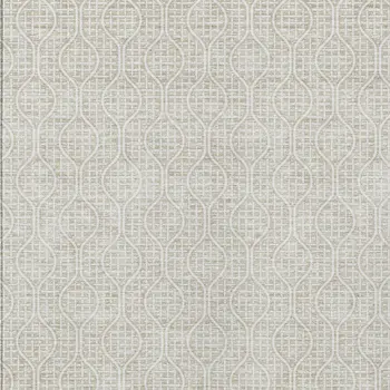 9' X 12' Beige And Ivory Geometric Washable Indoor Outdoor Area Rug