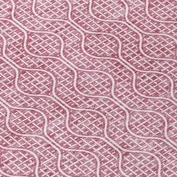 5' X 8' Blush And Ivory Geometric Washable Indoor Outdoor Area Rug