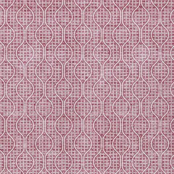 9' X 12' Blush And Ivory Geometric Washable Indoor Outdoor Area Rug