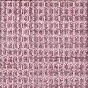 10' X 14' Blush And Ivory Geometric Washable Indoor Outdoor Area Rug