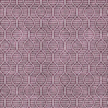 8' X 10' Eggplant And Ivory Geometric Washable Indoor Outdoor Area Rug