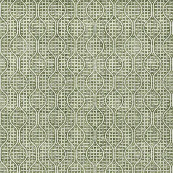 9' X 12' Green And Ivory Geometric Washable Indoor Outdoor Area Rug