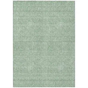 8' X 10' Sage And Gray Geometric Washable Indoor Outdoor Area Rug