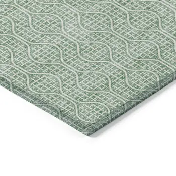 8' X 10' Sage And Gray Geometric Washable Indoor Outdoor Area Rug
