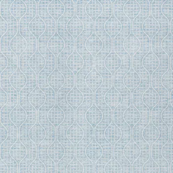 9' X 12' Sky Blue And Ivory Geometric Washable Indoor Outdoor Area Rug
