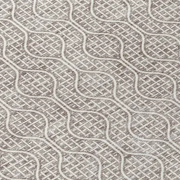 8' X 10' Taupe And Beige Geometric Washable Indoor Outdoor Area Rug