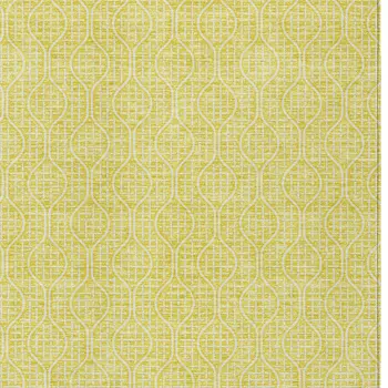 3' X 5' Yellow And Gray Geometric Washable Indoor Outdoor Area Rug