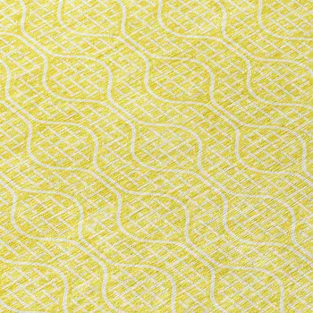 3' X 5' Yellow And Gray Geometric Washable Indoor Outdoor Area Rug