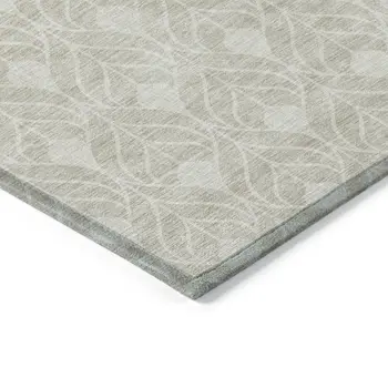 3' X 5' Beige And Ivory Geometric Washable Indoor Outdoor Area Rug