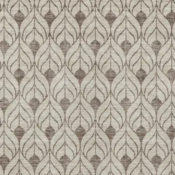 5' X 8' Brown And Beige Geometric Washable Indoor Outdoor Area Rug