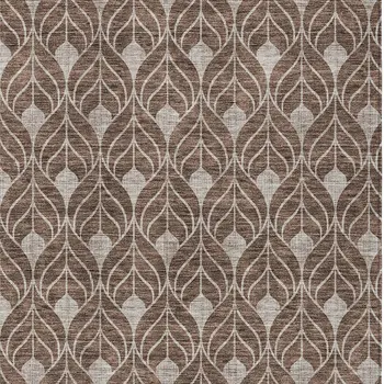 10' X 14' Chocolate And Beige Geometric Washable Indoor Outdoor Area Rug