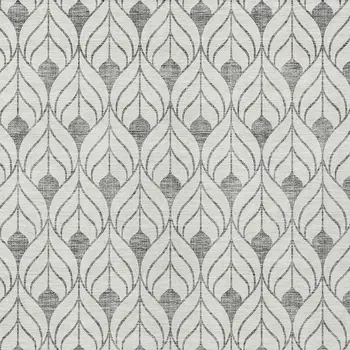 8' X 10' Gray And Ivory Geometric Washable Indoor Outdoor Area Rug