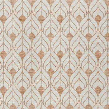5' X 8' Salmon And Beige Geometric Washable Indoor Outdoor Area Rug