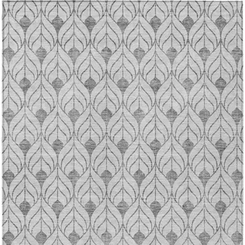 5' X 8' Silver And Gray Geometric Washable Indoor Outdoor Area Rug