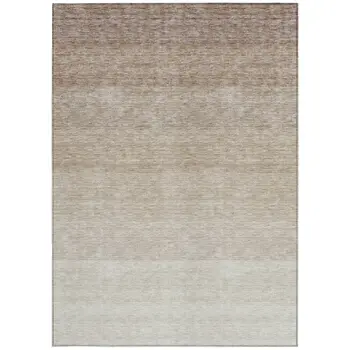 5' X 8' Beige And Ivory Ombre Washable Indoor Outdoor Area Rug