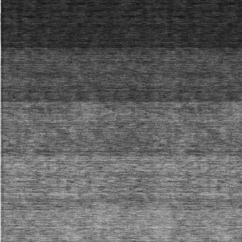 8' X 10' Black And Ivory Ombre Washable Indoor Outdoor Area Rug