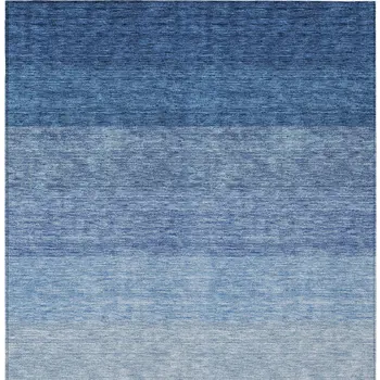 3' X 5' Blue And Gray Ombre Washable Indoor Outdoor Area Rug