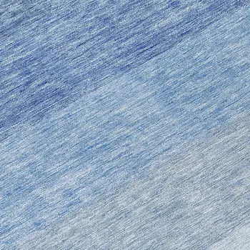 8' Blue And Gray Round Ombre Washable Indoor Outdoor Area Rug
