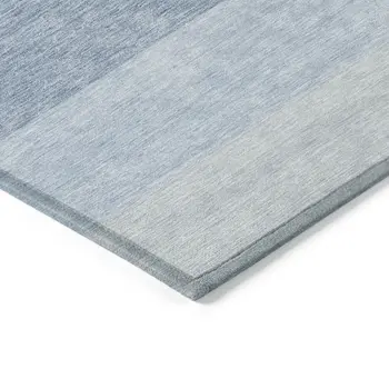 8' X 10' Blue And Gray Ombre Washable Indoor Outdoor Area Rug