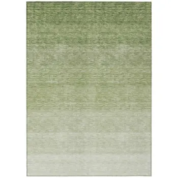 5' X 8' Green And Ivory Ombre Washable Indoor Outdoor Area Rug