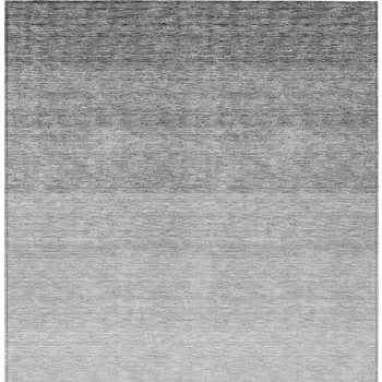 5' X 8' Gray And Light Gray Ombre Washable Indoor Outdoor Area Rug