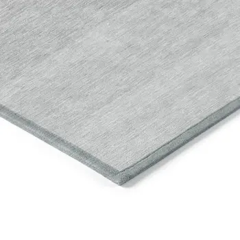 5' X 8' Gray And Light Gray Ombre Washable Indoor Outdoor Area Rug