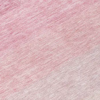 8' Pink And Ivory Round Ombre Washable Indoor Outdoor Area Rug