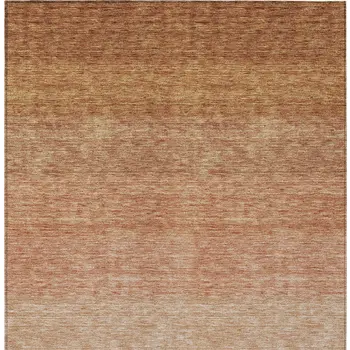 3' X 5' Copper And Beige Ombre Washable Indoor Outdoor Area Rug