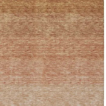 3' X 5' Copper And Beige Ombre Washable Indoor Outdoor Area Rug