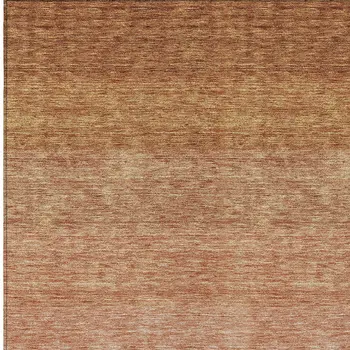 8' X 10' Copper And Beige Ombre Washable Indoor Outdoor Area Rug