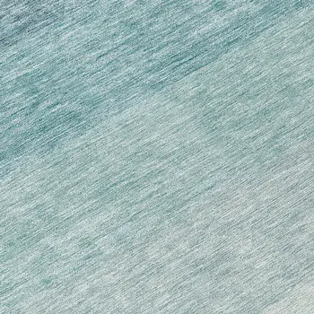 8' Teal Blue And Ivory Round Ombre Washable Indoor Outdoor Area Rug