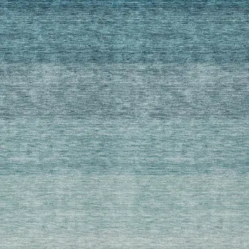 10' X 14' Teal Blue And Ivory Ombre Washable Indoor Outdoor Area Rug