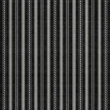 8' Black And Ivory Round Striped Washable Indoor Outdoor Area Rug