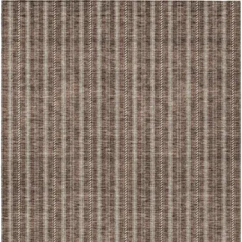 5' X 8' Brown And Ivory Striped Washable Indoor Outdoor Area Rug