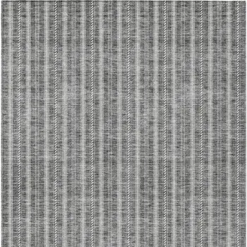 8' X 10' Gray And Ivory Striped Washable Indoor Outdoor Area Rug